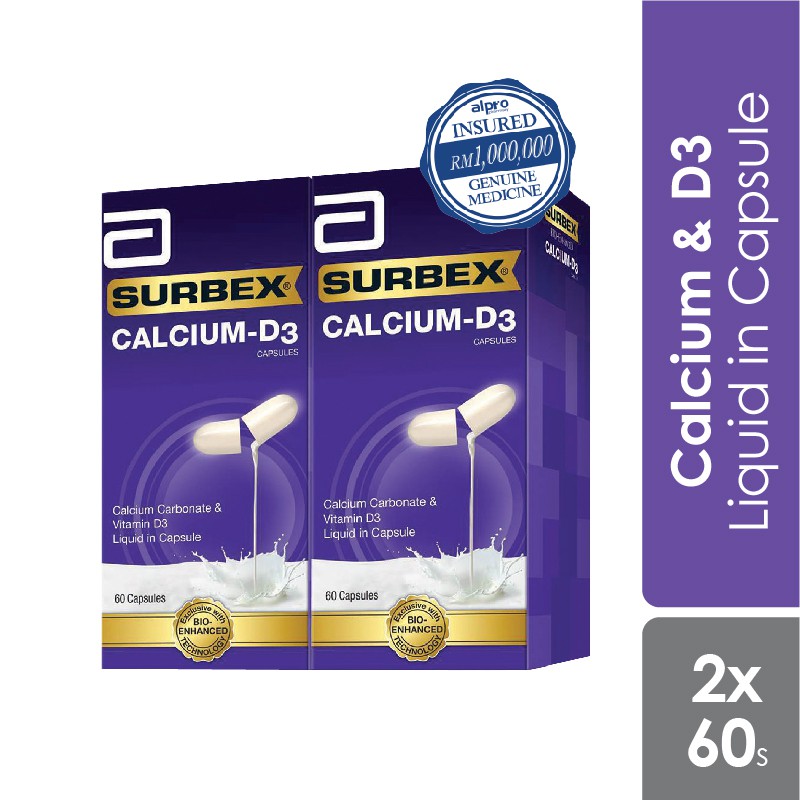 Abbott Surbex Calcium D3 60s X 2 Exp Date 06 2022 Shopee Malaysia