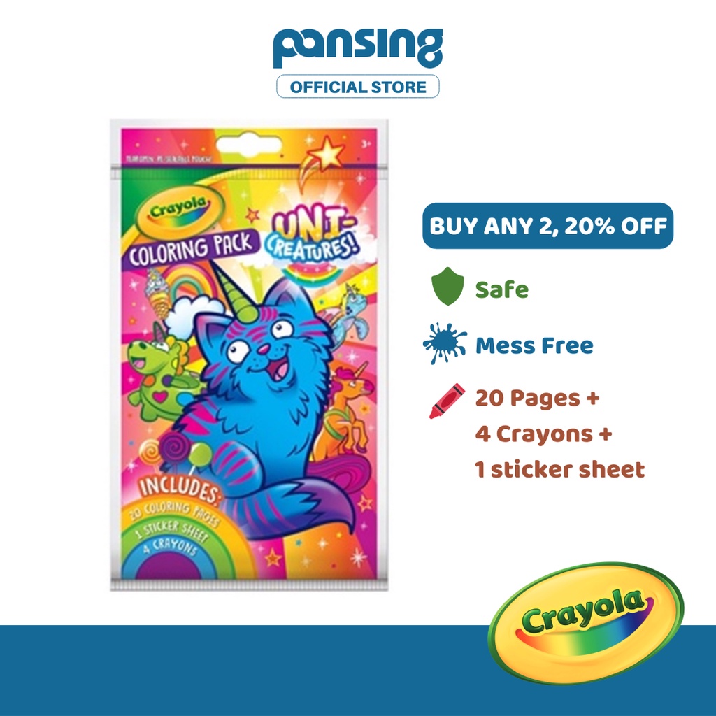 Crayola Coloring Book with Stickers - Uni-Creatures | Shopee Malaysia