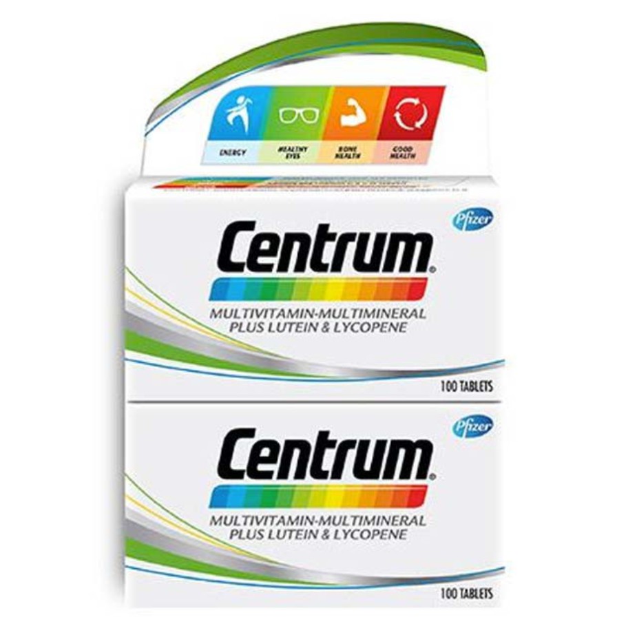 CENTRUM MULTIVITAMINMULTIMINERAL PLUS LUTEIN LYCOPENE 30Tab/bx or100