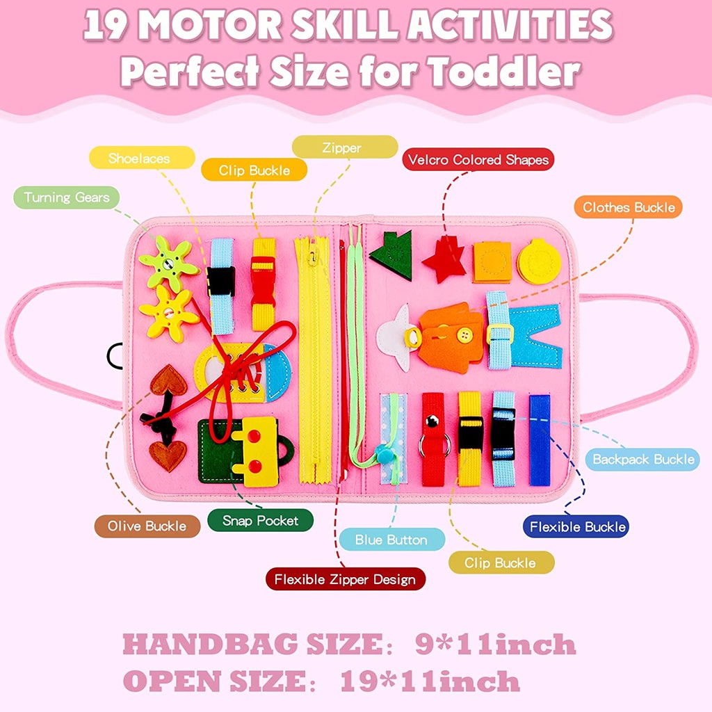 Purpose Multi Kid Basic Life Skills Toys Montessori Busyboard Sensory Toddlers Buckle Training Development Self-care ... - Image 2
