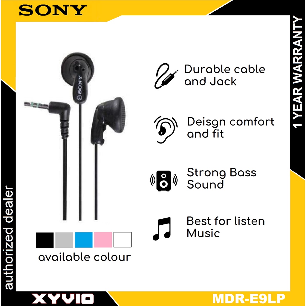 Sony Mdr E9lp Stereo Wired Earphone Original Local Malaysia Set