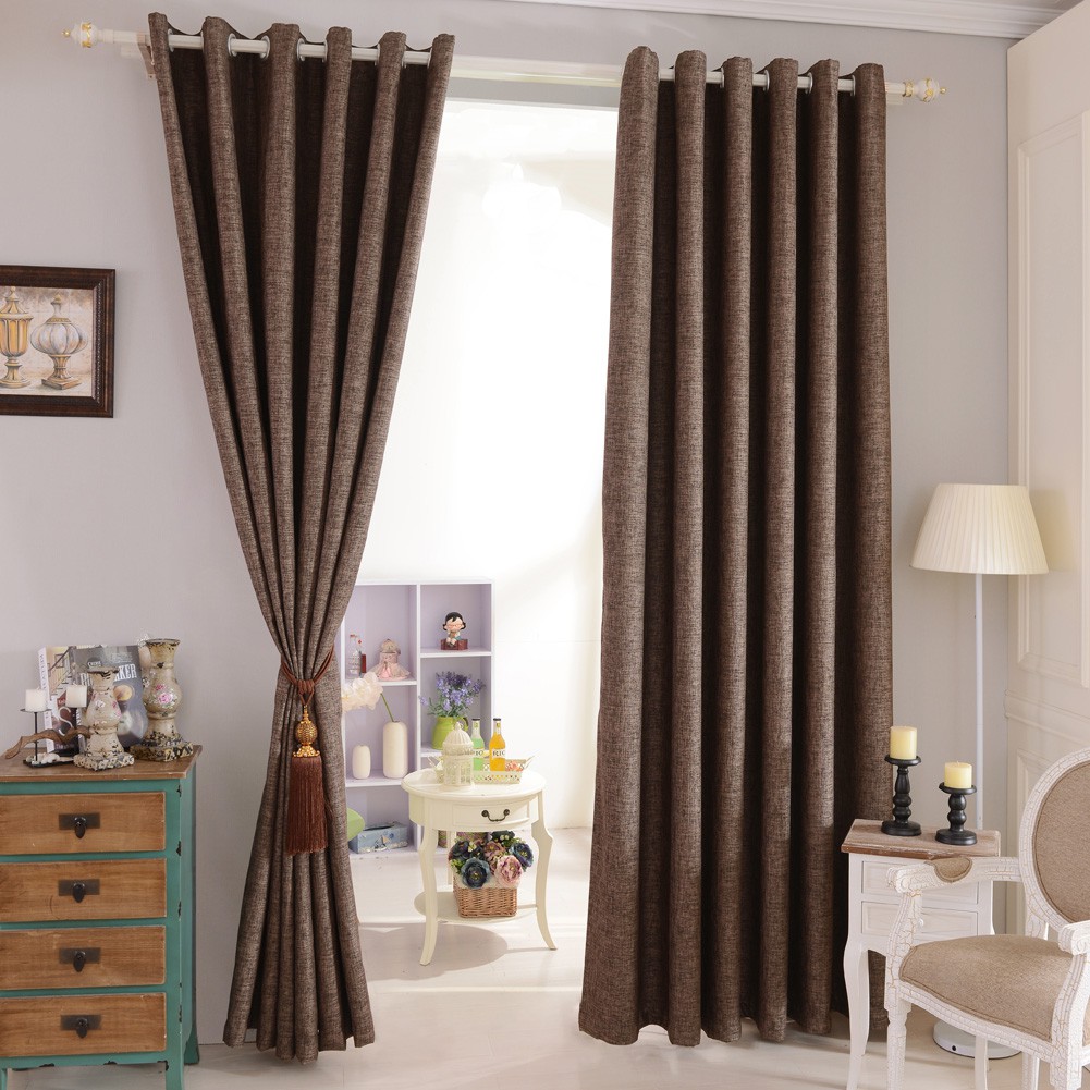 Modern Napearl Luxury Solid color Simple Bedroom Window Thick Fabric