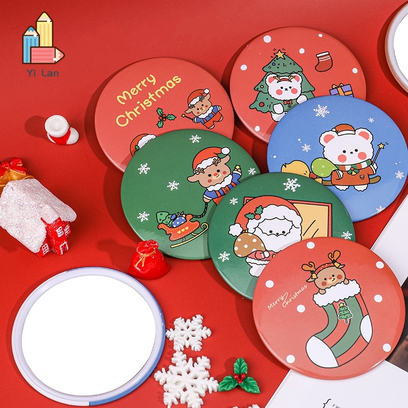 Korean Cartoon Cute Mirror Christmas Small Mirror Portable Makeup Mirror  Santa Mini Round Mirror Gift | Shopee Malaysia