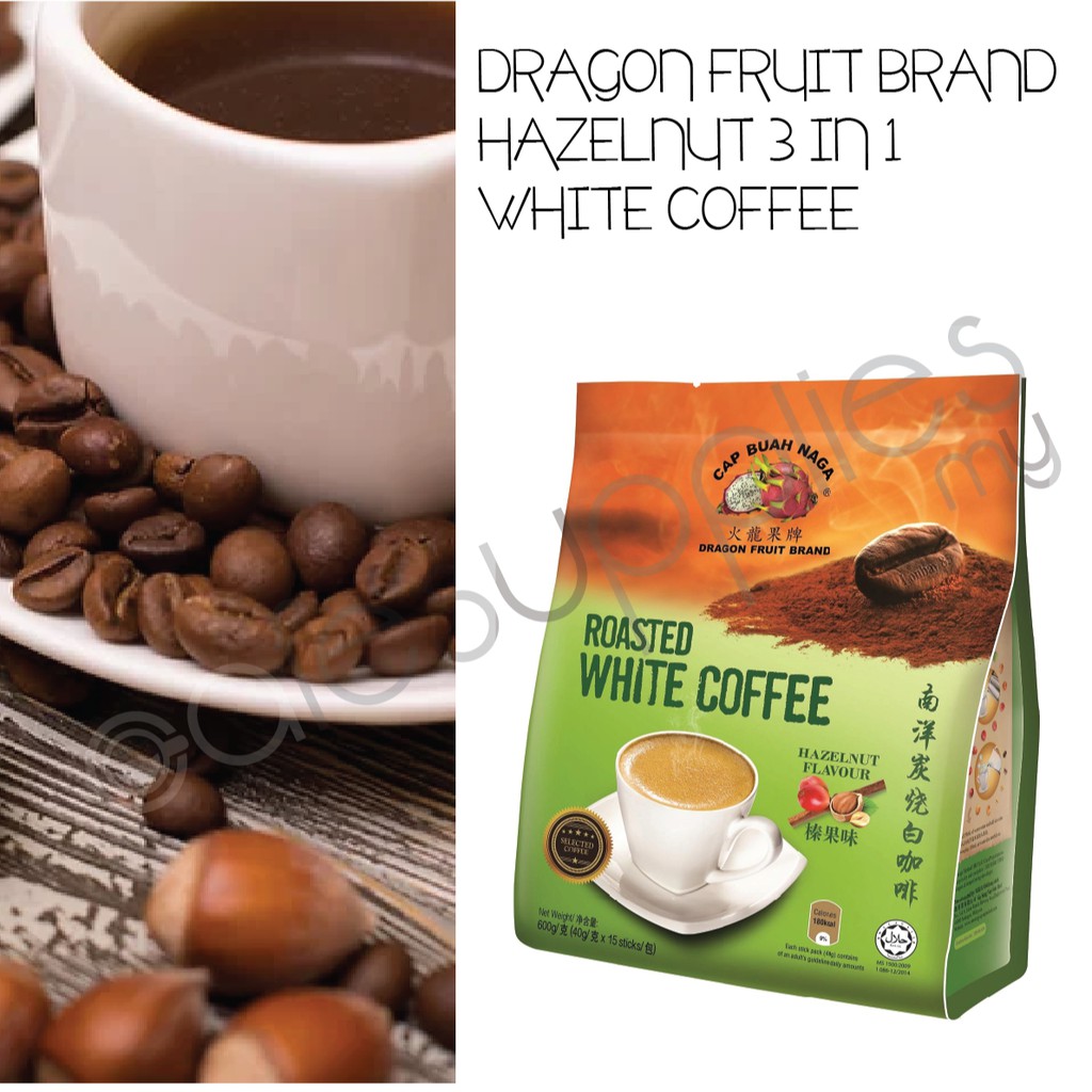 Dragon Fruit Brand HAZELNUT 3 IN 1 White Coffee Shopee Malaysia