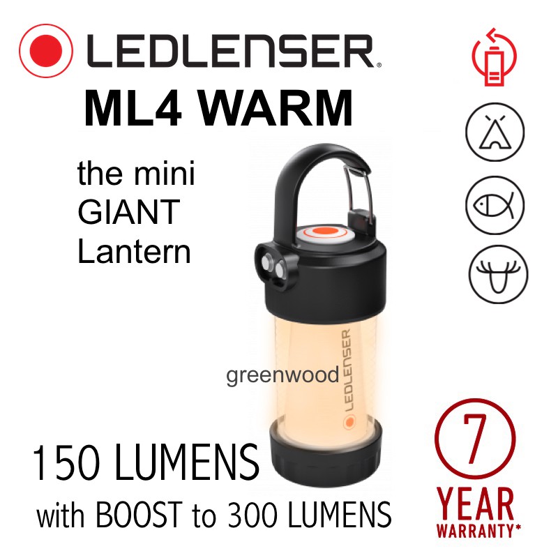 ML4 WARM LIGHT LEDLENSER RECHARGEABLE Lantern - 150 Lumens + BOOST to 300  Lumens, White + Red Light [Led Lenser Camping] | Shopee Malaysia