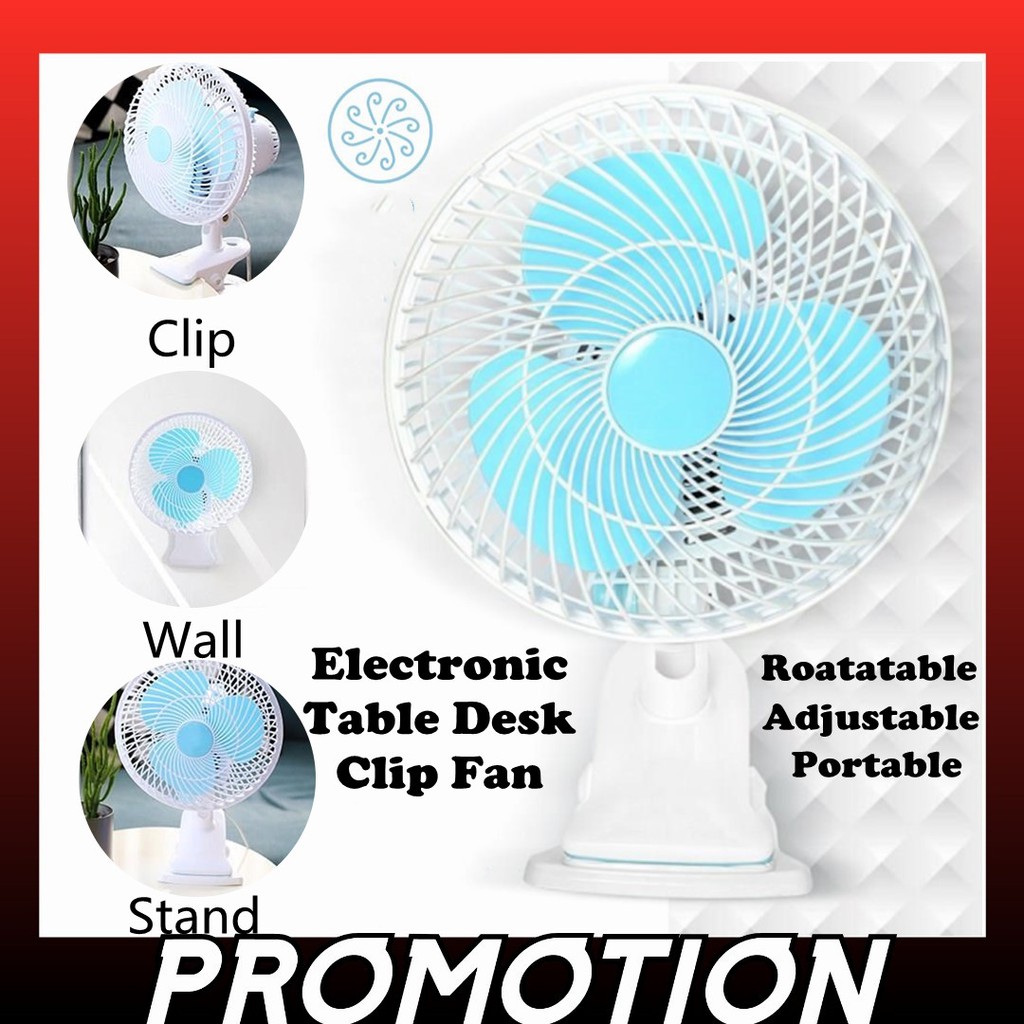 (❄️ READY STOCK❄️ ) 3in1 Clip Fan180MM 20W Strong Wind POWERFUL PORTABLE FAN ADJUSTABLE TABLE FAN CLIP FAN & 3 FAN BLADE