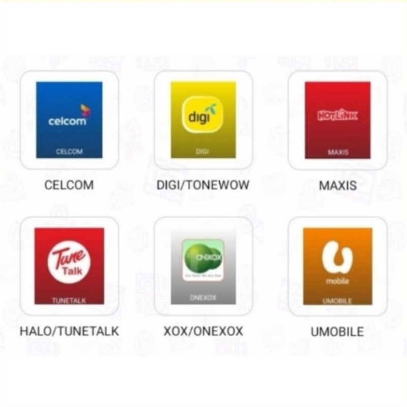 Topup Prepaid CELCOM DIGI MAXIS TUNETALK ONEXOX UMOBILE | Shopee Malaysia