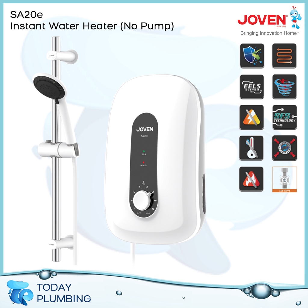 Joven Sa Series Sa20e Instant Water Heater C W Hand Shower And Sliding 