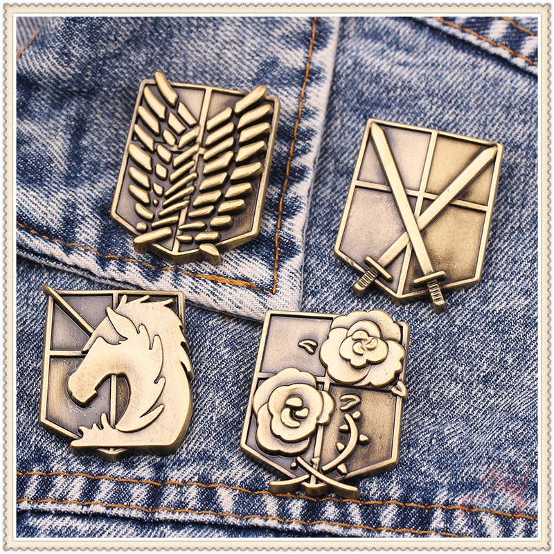 ★ Attack On Titan - Corps Emblem Series 01 Brooches ★ 1Pc Anime Scouting Legion / Stationary Guard / Military Police / Trainee Squad Fashion Doodle Enamel Pins Backpack Button Badge Brooch