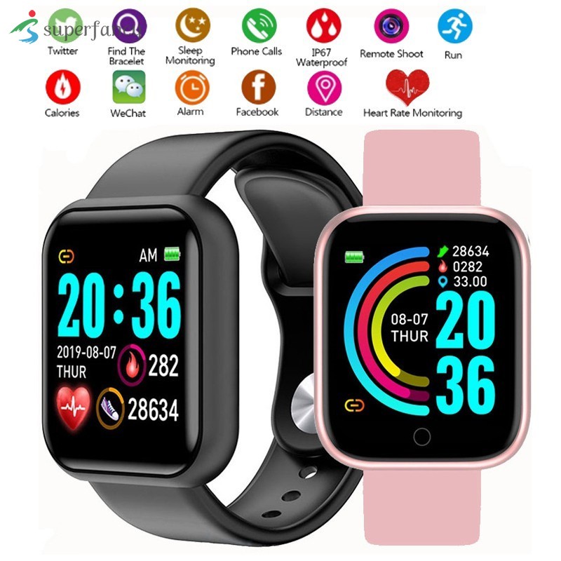 Y68 Smart Watch Bluetooth IP67 Waterproof Y68 Fitness Tracker Watch Heart Rate Monitor Sport Smart Band