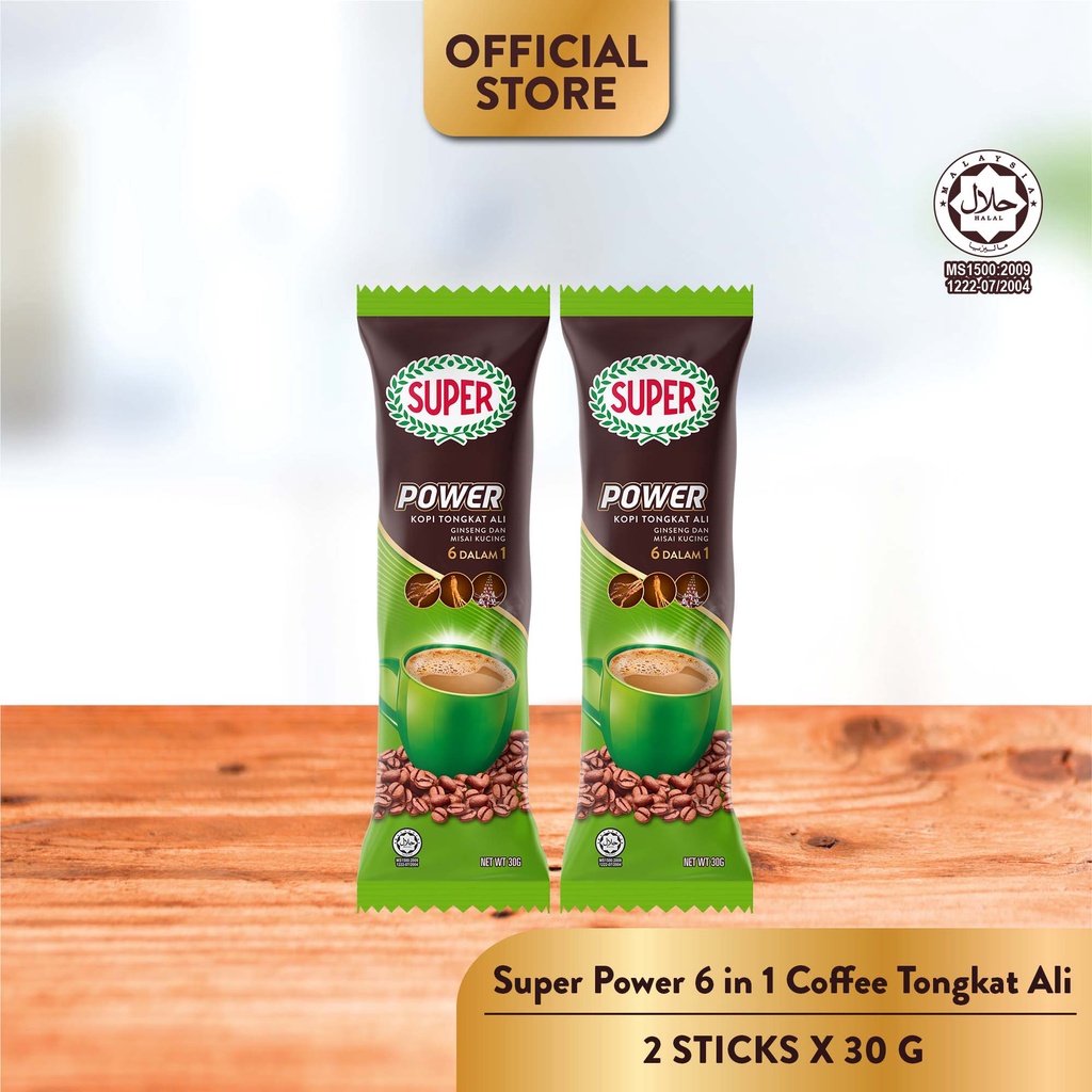 SUPER Power 6in1 Coffee with Tongkat Ali, Ginseng and Misai Kucing, 2 ...