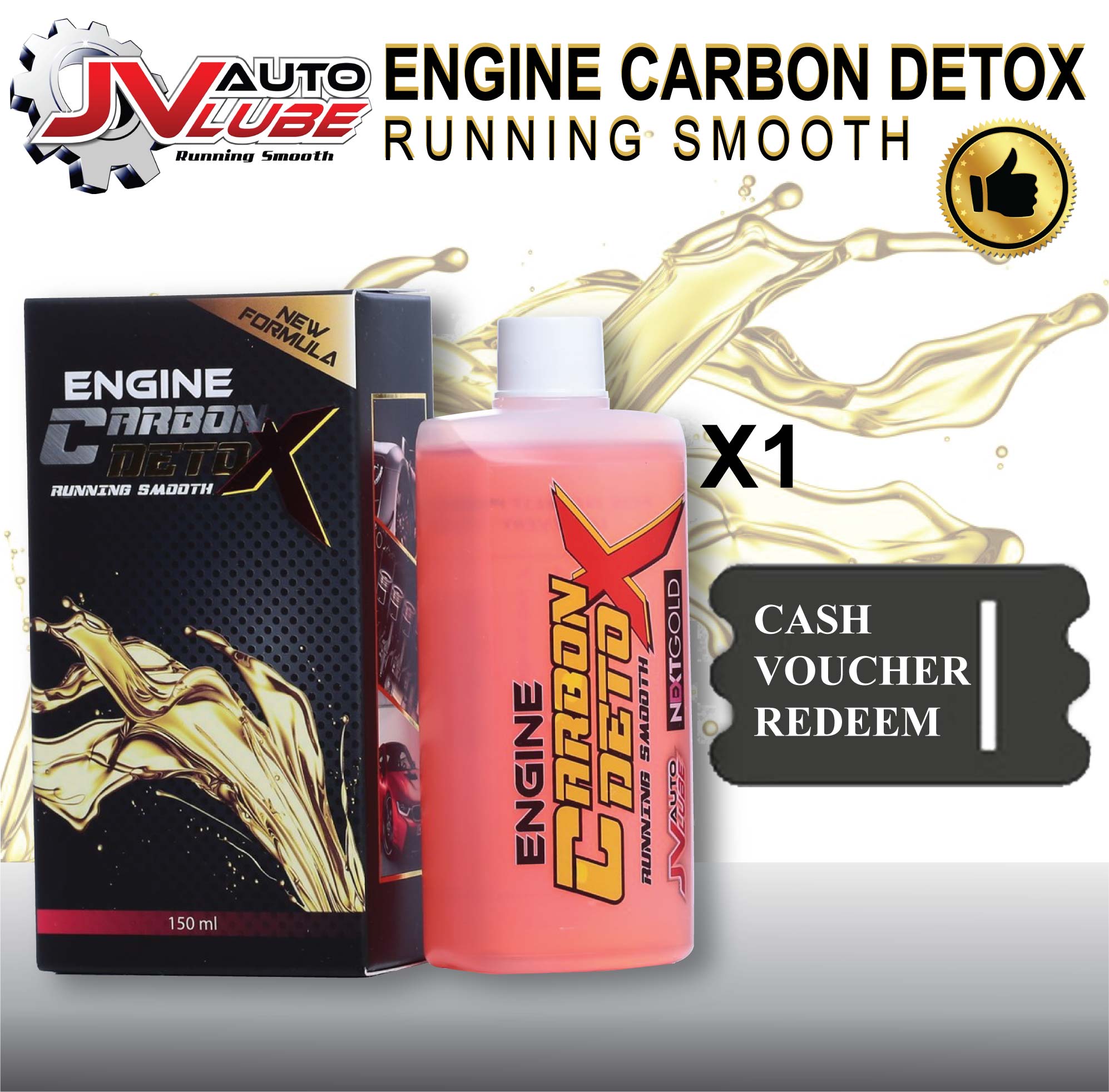 ( Cash Voucher Redeem ) 1 Bottle JV Auto Lube - Engine Carbon Detox Running Smooth Original