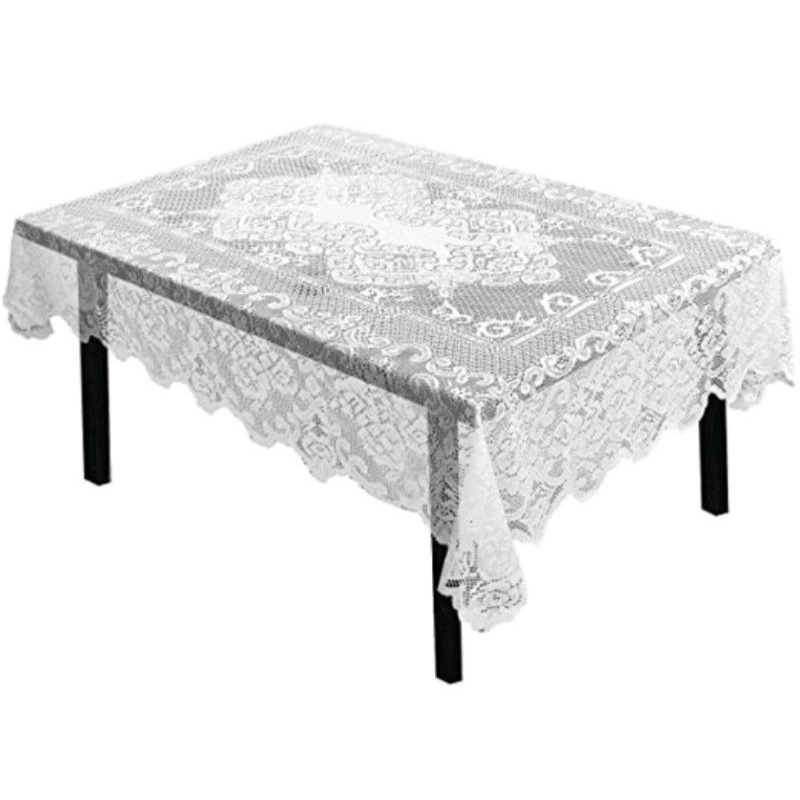 Lace Rectangular Tablecloth Elegant, 80 Inch Round Table Cover