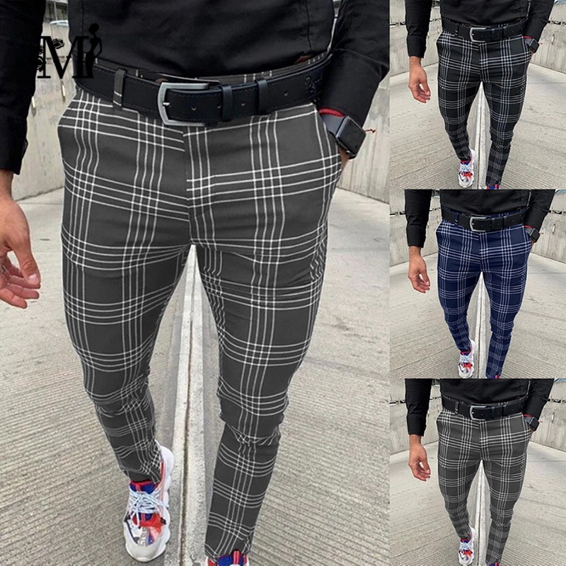 mens plaid stretch pants