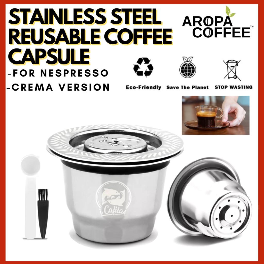 Nespresso Reusable Coffee Capsule Stainless Steel Refillable Coffee Pod ...