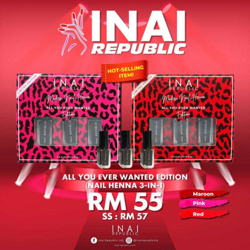 Inai Kuku Viral 3 In 1 Leopard Edition Inai Republic Shopee Malaysia
