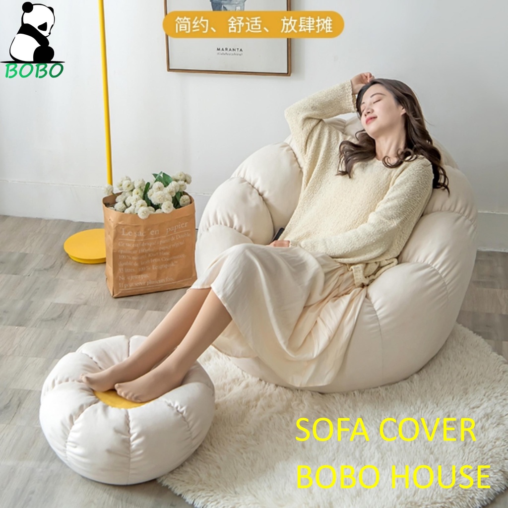 Bean bag lazy sofa tatami single sofa flower Pink yellow gray beige