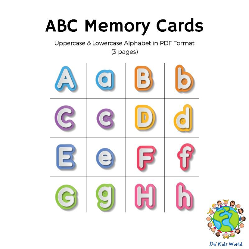 buy printable alphabet memory cards softcopy pdf montessori homeschool kids activity early learning education quiet book seetracker malaysia