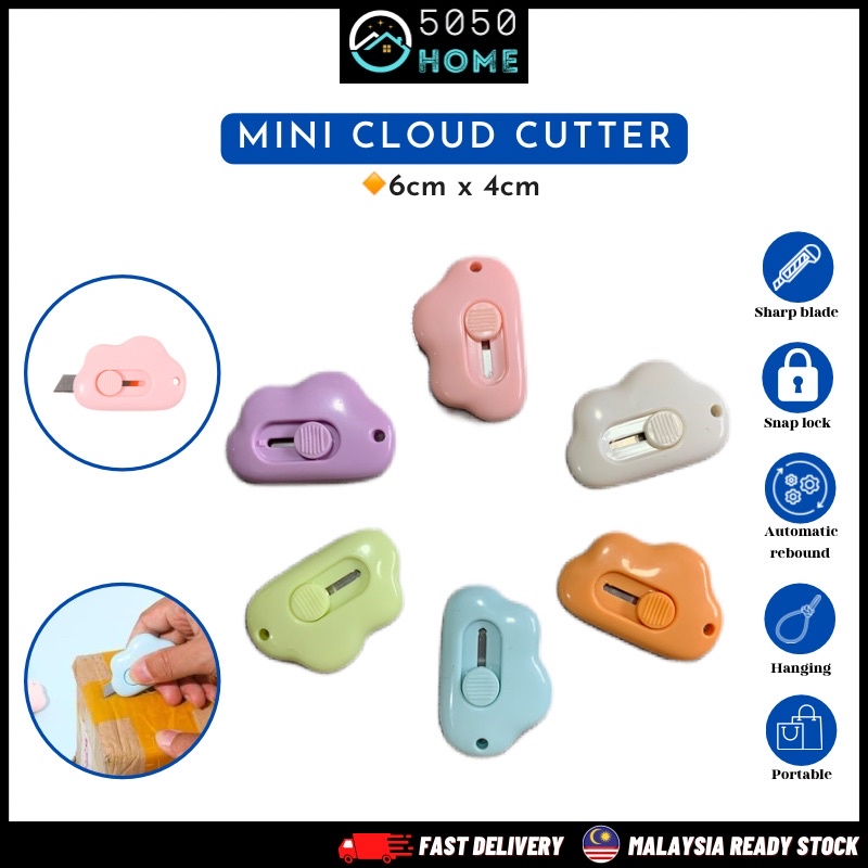 5050HOME Mini Cloud Cutter Art Knife Unbox Knife Office School Stationery Supplies Pisau Kecil Comel