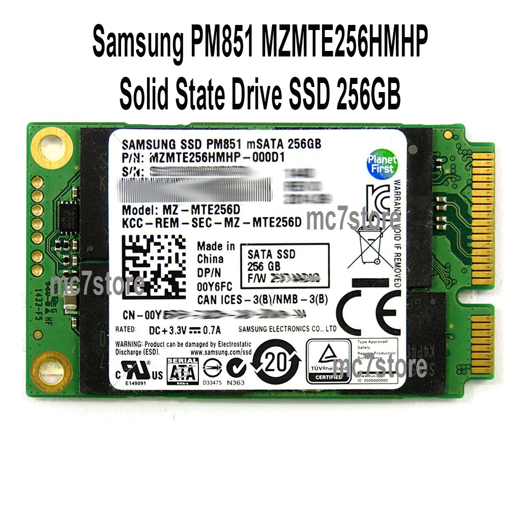 Samsung 256GB mSATA Solid State Drive SSD PM851 MZMTE256HMHP | Shopee ...