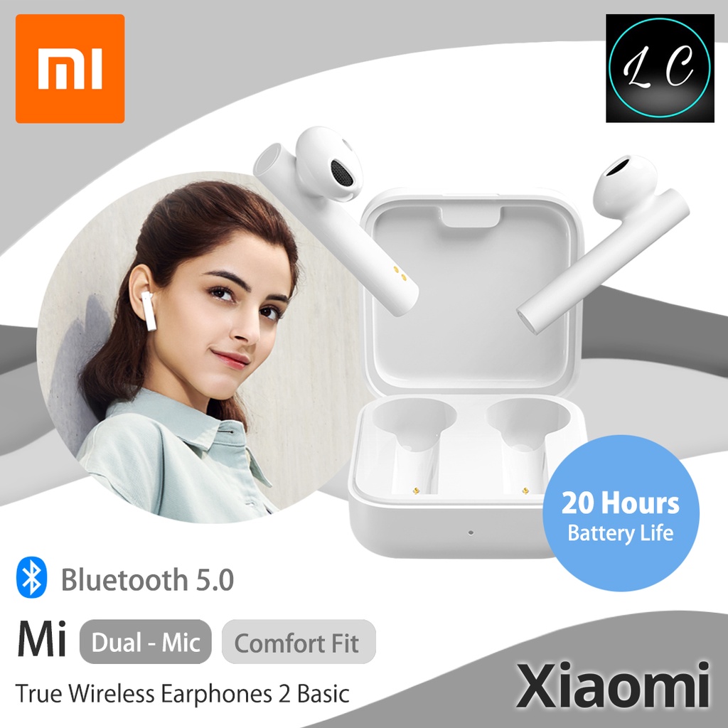 Xiaomi Original Mi True Wireless Earphones 2 Basic 20 hours Battery Life Noise Reduction  - Malaysia Warranty