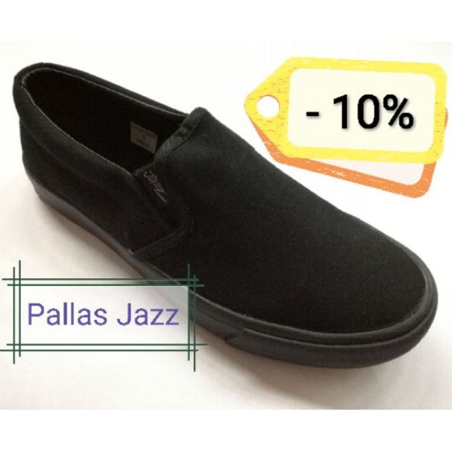 black canvas slip on shoes