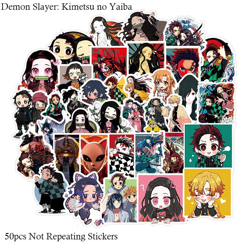 50pcs Demon Slayer Kimetsu No Yaiba Kamado Nezuko Stickers Anime