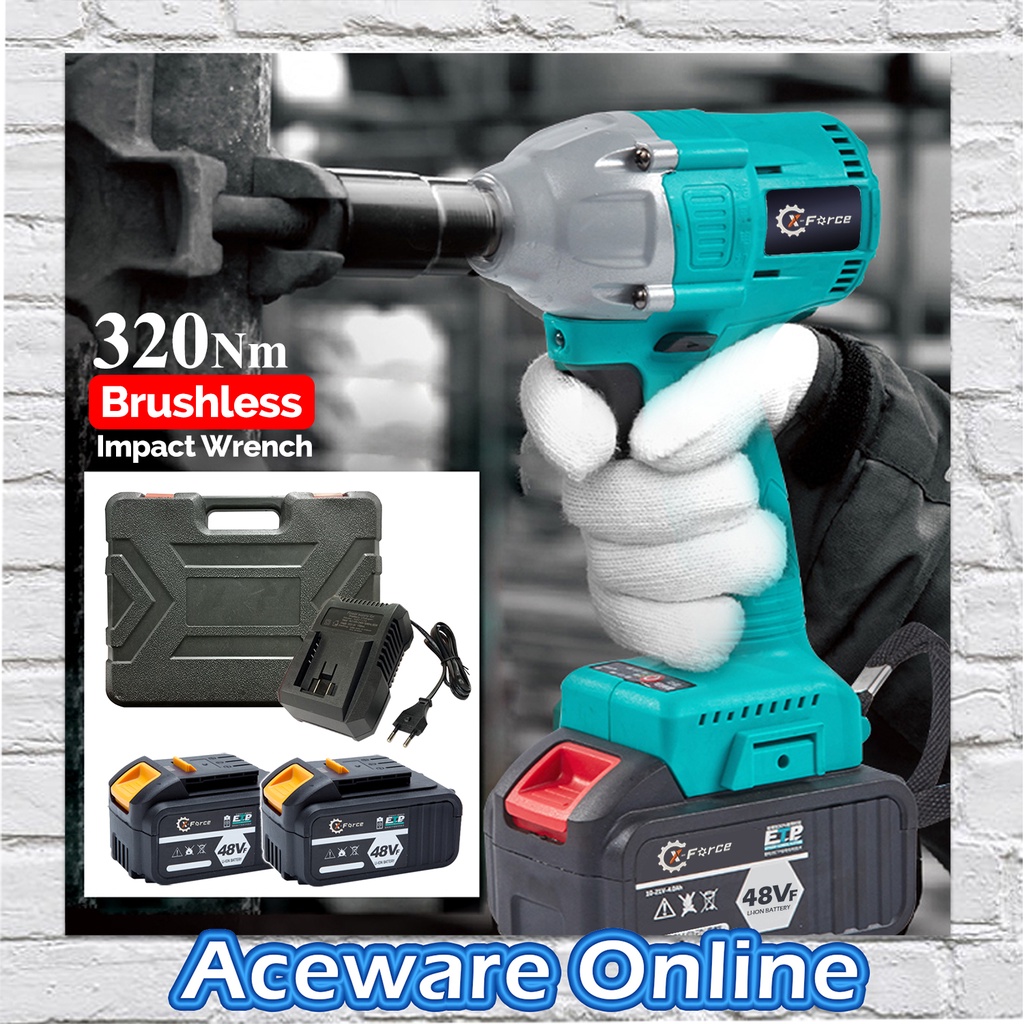IMPACT WRENCH 48VF Cordless Impact Wrench Gun Brushless Motor Double