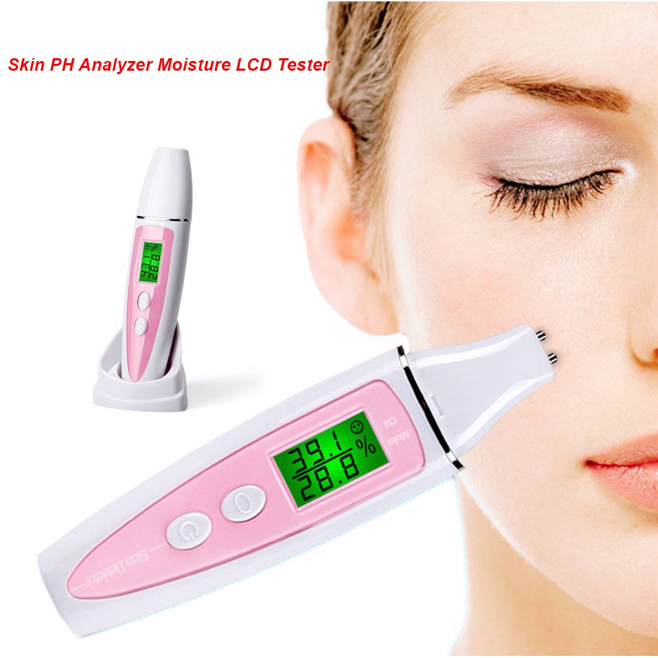 ZEEBE Skin PH Analyzer Moisture Detector LCD Water Oil Tester Sensor