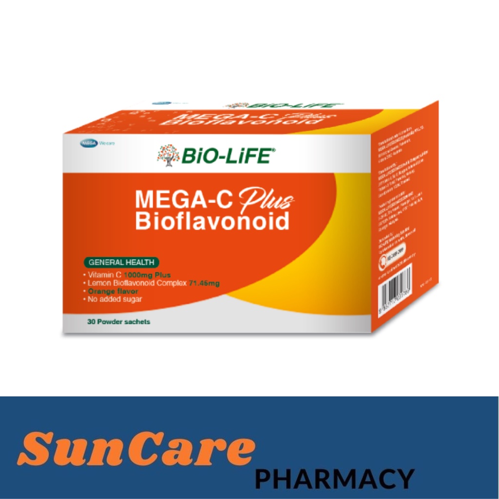 Biolife body Mega C Plus Bioflavonoid {30 Powder Sachets} (Exp Date