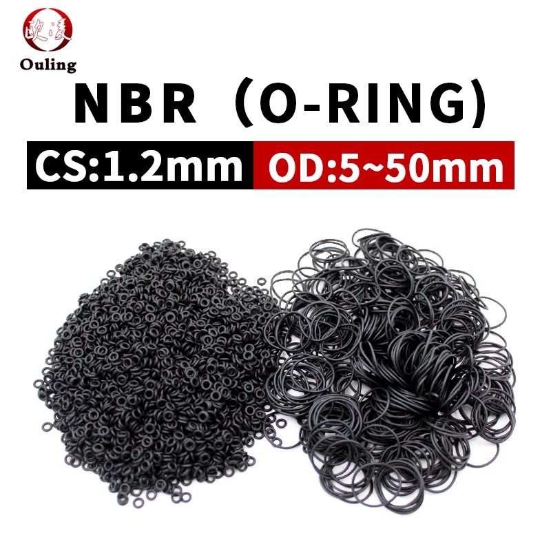 NBR O Ring Seal Gasket Thickness CS1.2mm OD5-50 Oil and Wear Resistant Automobile Petrol Nitrile Rubber O-Ring Black Oil-resistant Wear-resistant and Waterproof