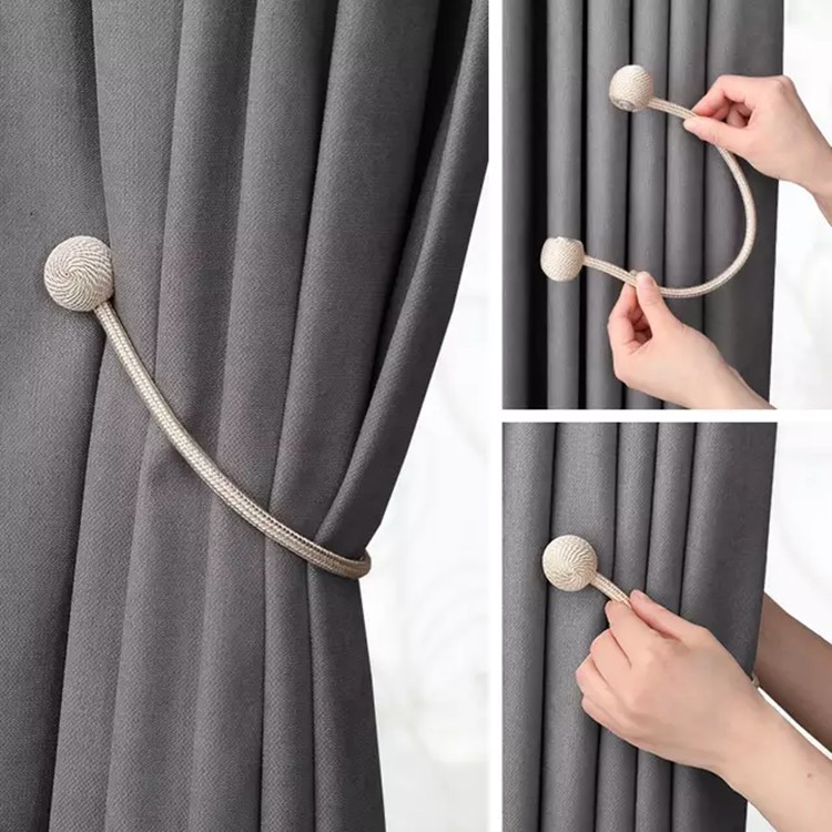 2 Piece Simple Magnetic Chic Curtain Tie Backs Pearl Holdbacks