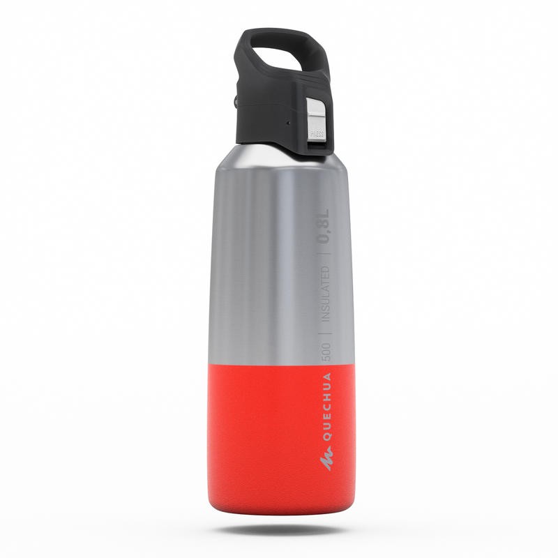 Quechua 800ml Stainless Steel Insulated Flask Red x1 Hiking Trekking