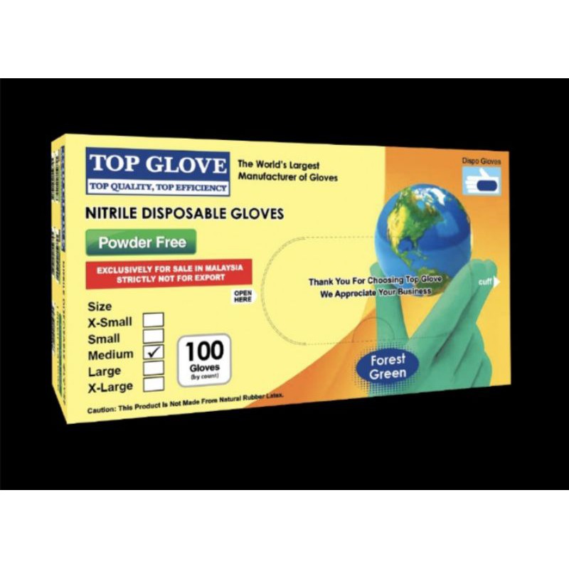 Top Glove Nitrile Disposable Glove (M) Shopee Malaysia
