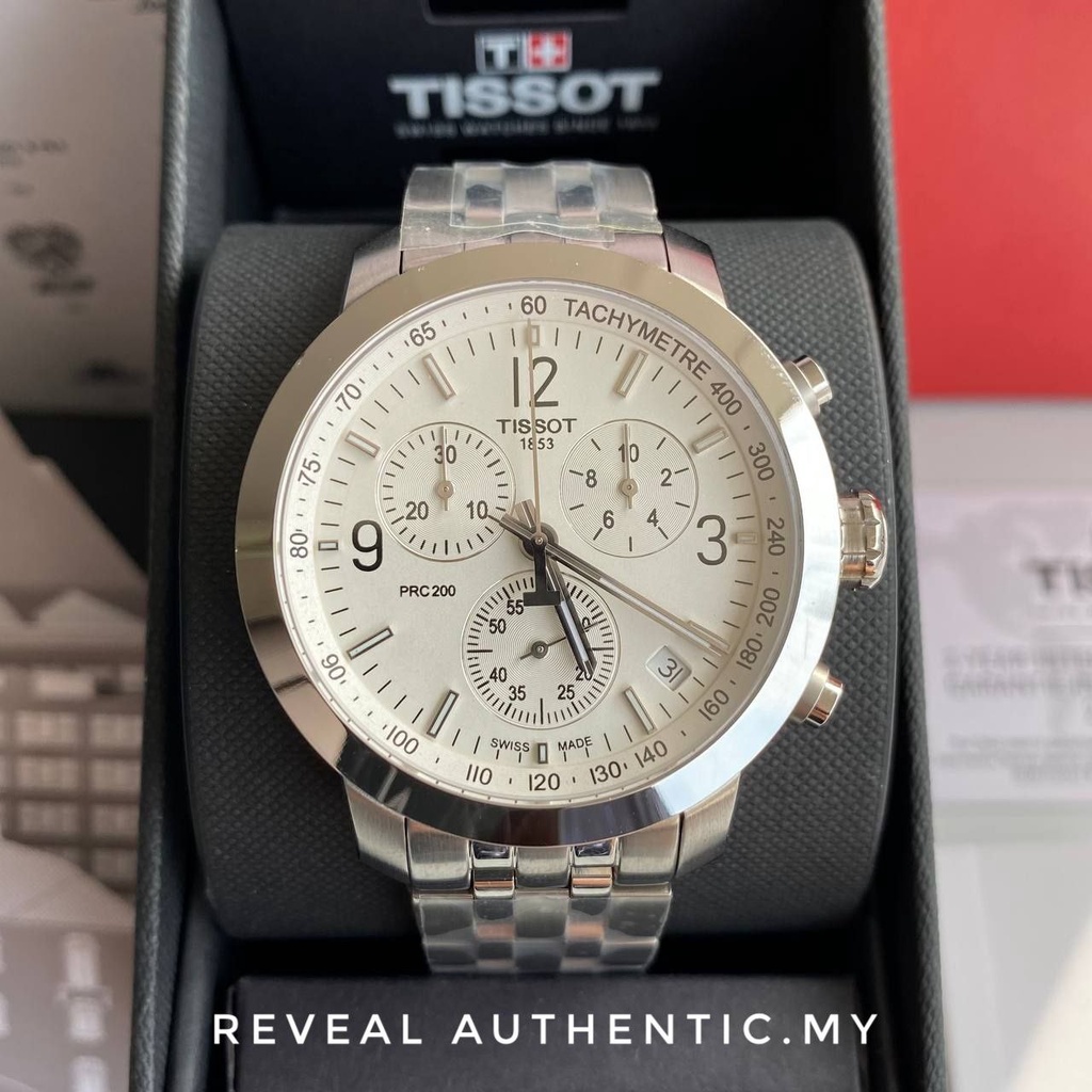 Tissot T-Sport Tachymeter PRC 200 White Dial Chronograph Quartz T114 ...