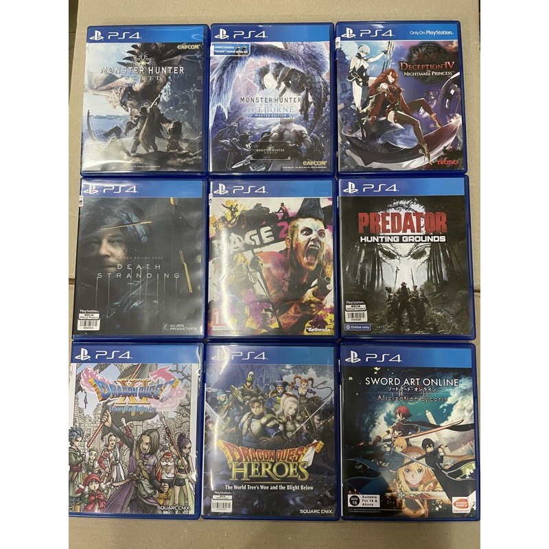 Used Ps4 Games Rage 2 Death Stranding Trials Of Mana Sword Art Online Monster Hunter Dragon Quest Xi Shopee Malaysia