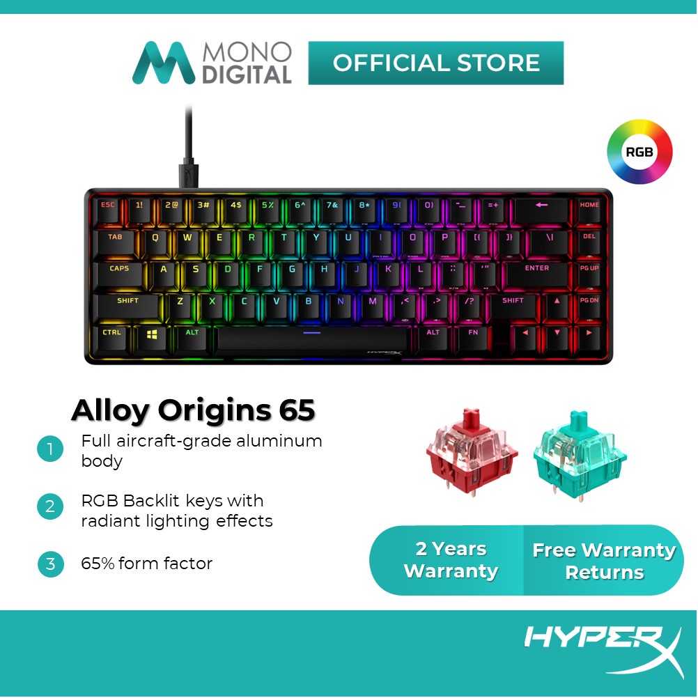 HyperX Alloy Origins 65 / Alloy FPS Pro RGB LED Mechanical Gaming ...