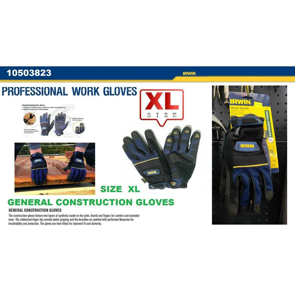 Irwin XL Size General Construction Gloves