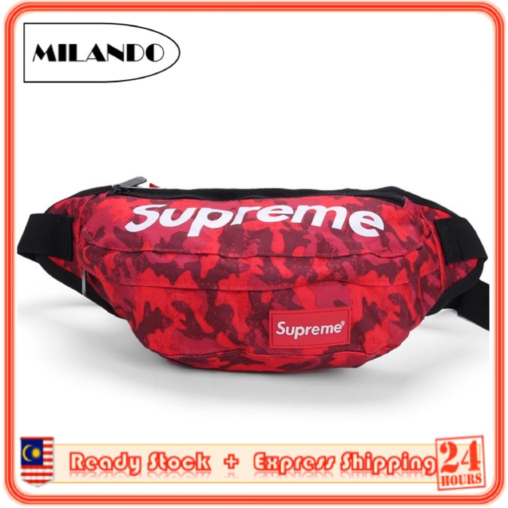 MILANDO Men Nylon 12-inch Waist Bag Carmo Pocket Travel Bag Beg Pinggang (Type 10)