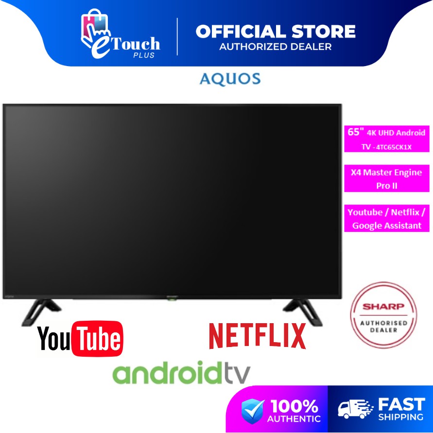 Sharp 4K Aquos Android Ultra HD LED UHD TV (65") 4TC65CK1X