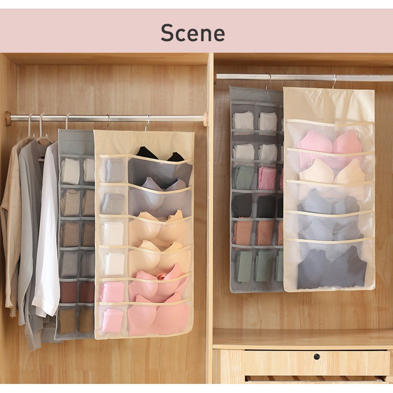 Pockets Clear Clothes Hanging Bag Rack Hanger Shopee Malaysia