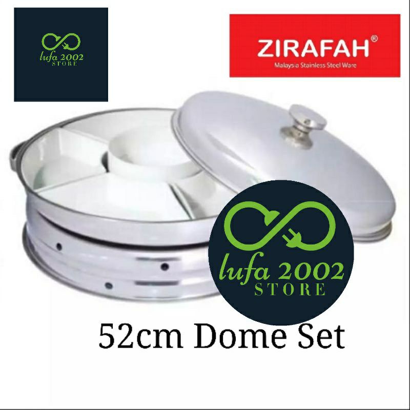 52cm steel Dome set / kenduri dome set chafing dish buffet set dome chafer porcelain/ceramic or melamine insert