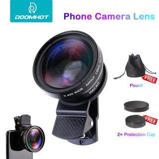 DoomHot Phone Camera Lens Smartphone Mobile Cell Phone Lens Wide Angle Micro Camera 2 IN 1 Clip Lens Professional Universal Clip Phone Lens for iPhone Huawei Xiaomi Samsung Other Smartphones