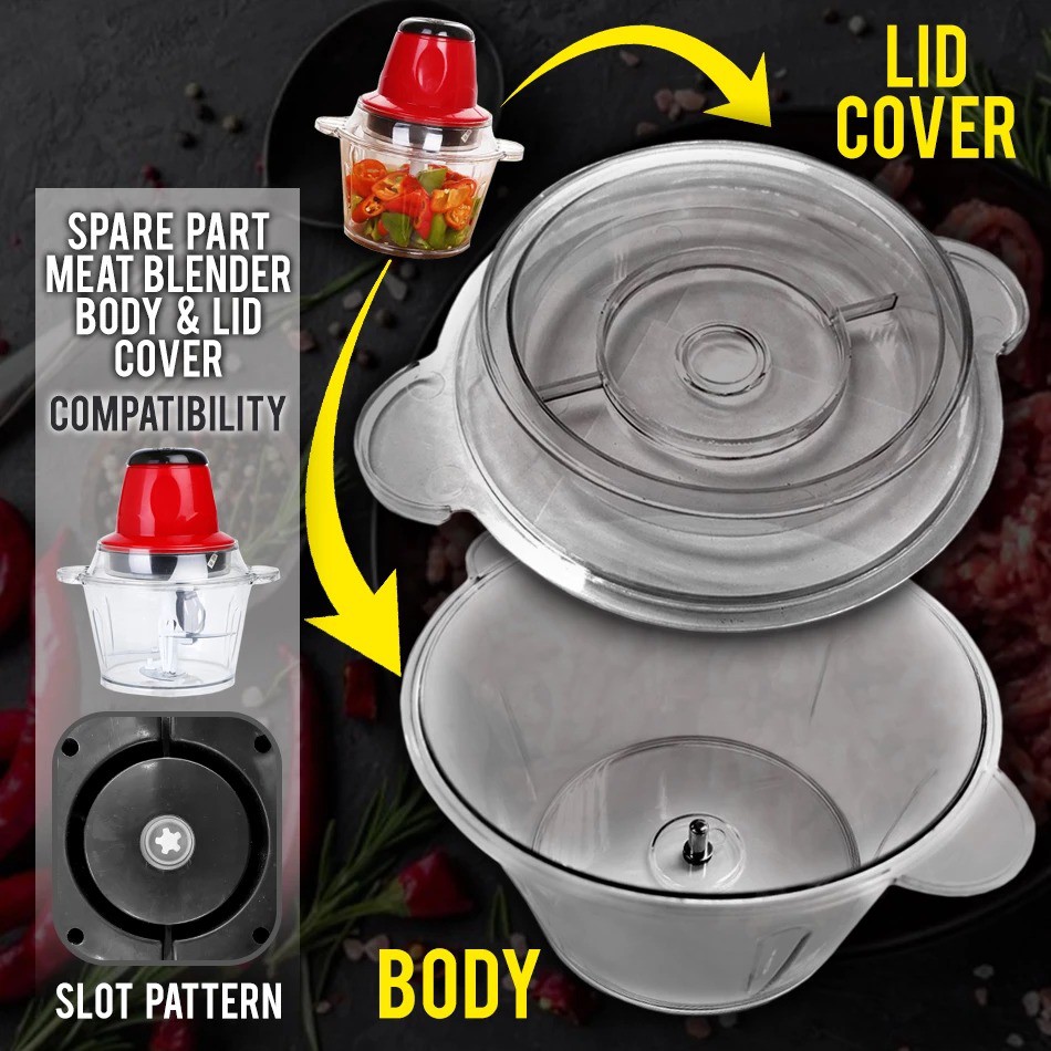 [Orientalfine] [ Replacement Part ] Meat Blender Body + Lid Cover Spare Part / Alat Bahagian Ganti Mesin Kisar Pengisar