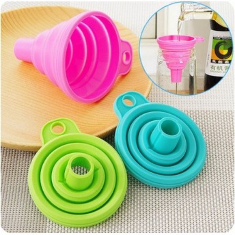 Silicone Gel Foldable Collapsible Style Funnel Hopper Kitchen Cooking Tools