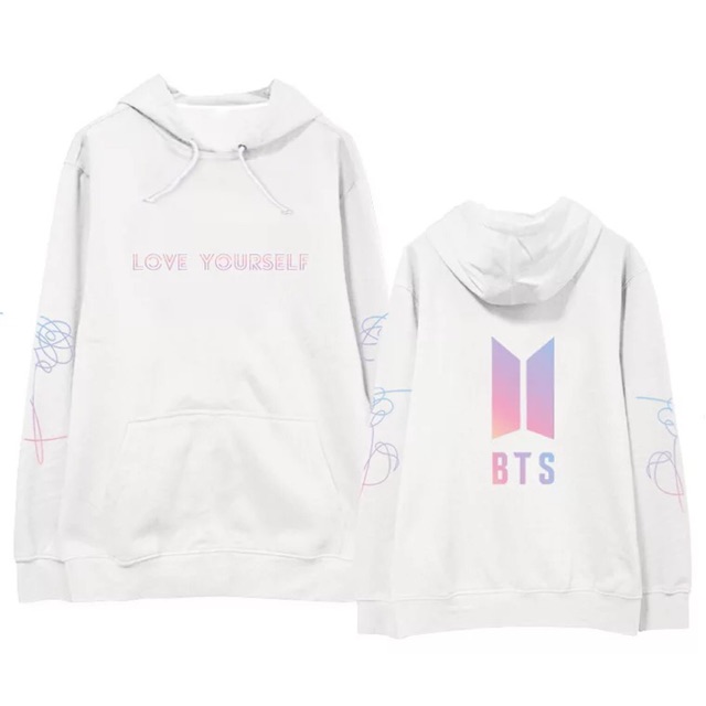 bts love yourself white hoodie