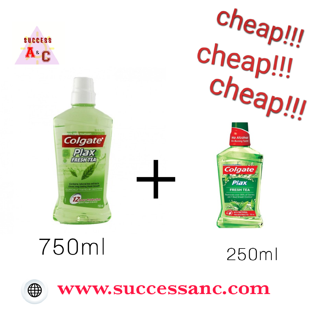 Colgate Plax Fresh Tea Mouthwash 750ml + 250ml ( value pack ) Shopee