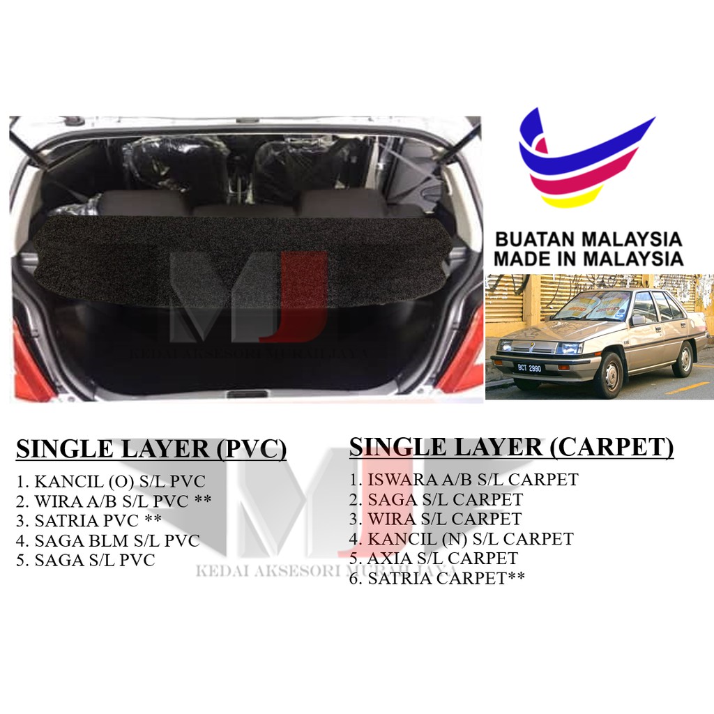 Single Layer CARPET Perodua Proton 100% Buatan Malaysia PERODUA AXIA Rear Speaker board Papan speaker Axia Kancil old la