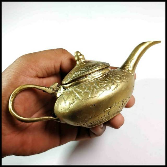 Unique And Rare Brass Aladin Teapot Display Collection Antique Items