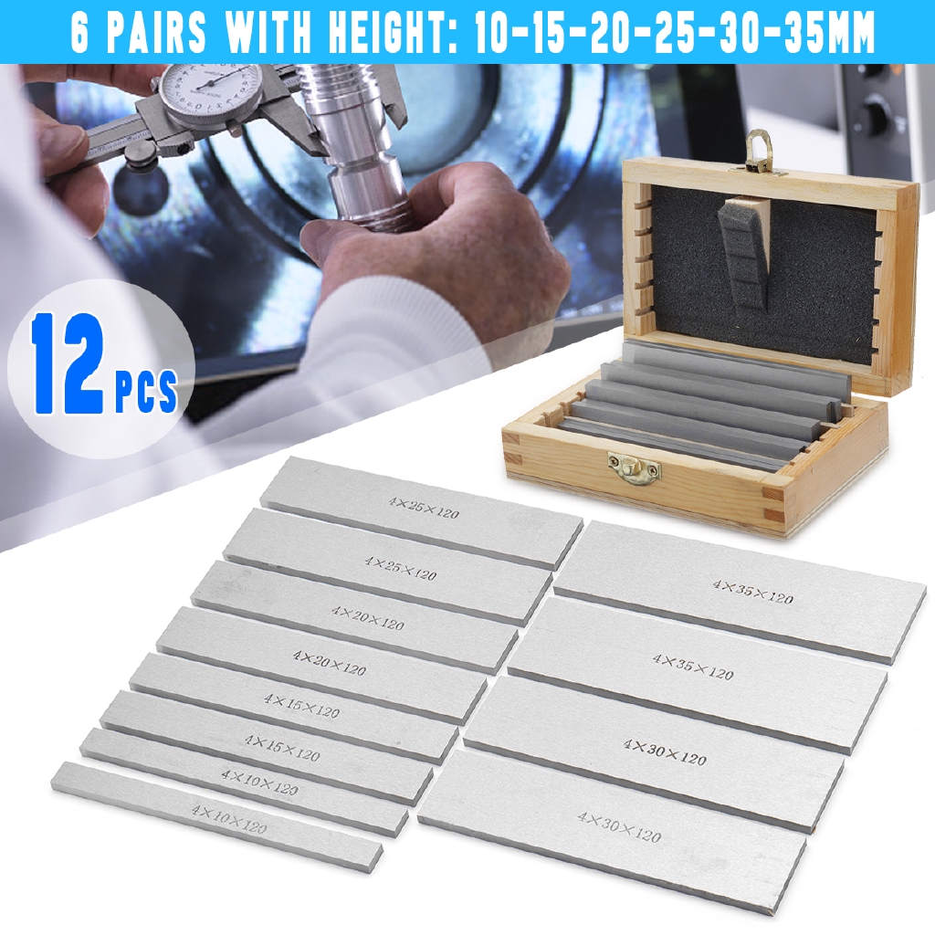 6 Pairs Parallel Pad Gauge Block Machinist Tool Vice Milling Machine